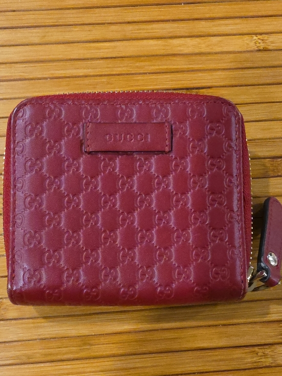 Gucci Handbags - Gucci Embossed GG Compact Zip Wallet in Burgundy
